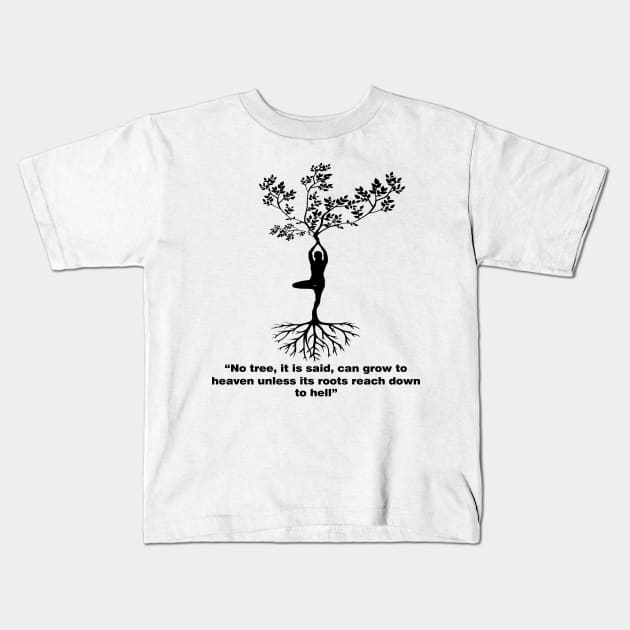 No heaven without hell Carl Jung quote Kids T-Shirt by Moe99